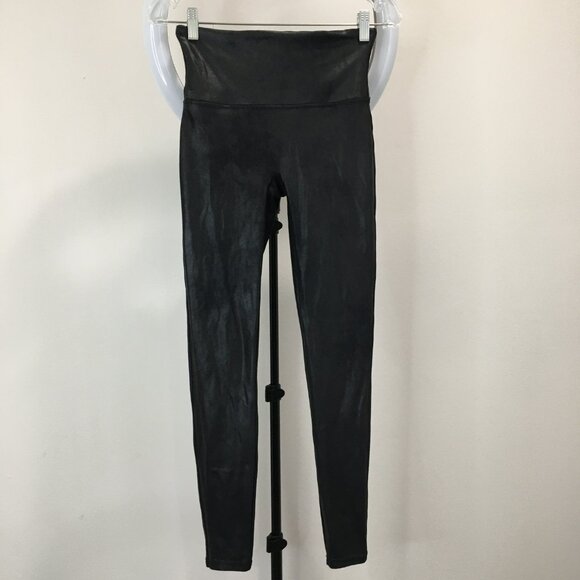 SPANX Sara Blakely Black Textured Pull On Shaping Slimming Leggings Pant - Picture 4 of 8